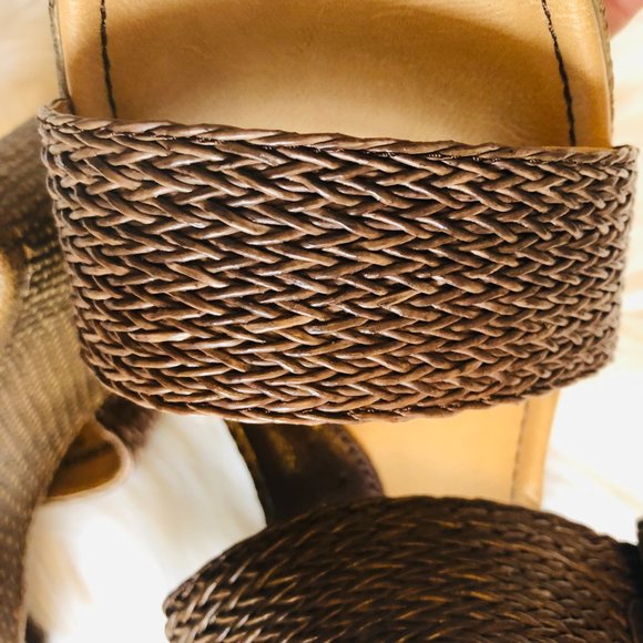 BOC Born Concept Brown Woven Wedge Sandals - Picture 9 of 10